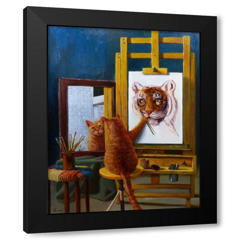 Norman Catwell Black Modern Wood Framed Art Print with Double Matting by Heffernan, Lucia