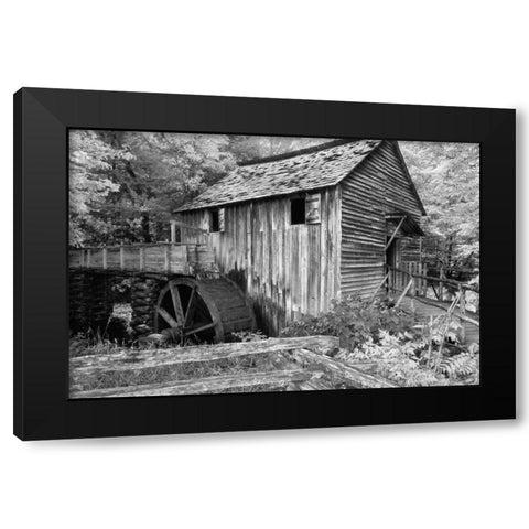 Cable Mill Cades Cove Black Modern Wood Framed Art Print by Hiers, Winthrope