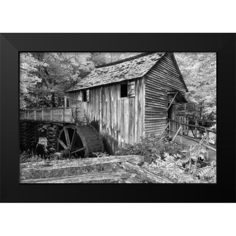 Cable Mill Cades Cove Black Modern Wood Framed Art Print by Hiers, Winthrope