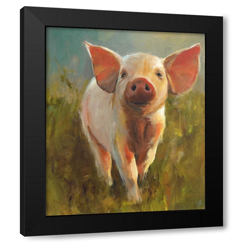 Morning Pig Black Modern Wood Framed Art Print with Double Matting by Humphry, Cari J.