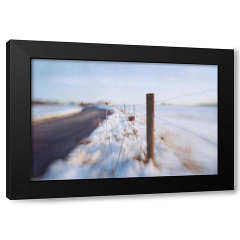 Walking on the Edge of Winter Black Modern Wood Framed Art Print by Hanna, Dawn D.