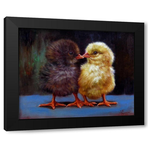 The Kiss Black Modern Wood Framed Art Print with Double Matting by Heffernan, Lucia