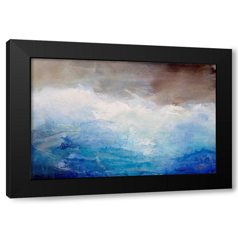 Ombre Blue Black Modern Wood Framed Art Print by Hale, Karen