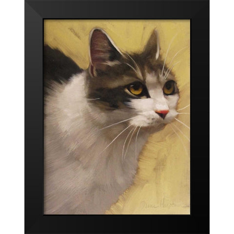 Derby Cat Black Modern Wood Framed Art Print by Hoeptner, Diane