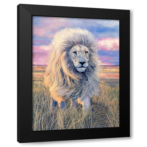 Timbavati Messenger Black Modern Wood Framed Art Print with Double Matting by Henderson, Jan