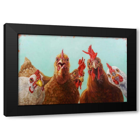 Chicken for Dinner Black Modern Wood Framed Art Print with Double Matting by Heffernan, Lucia
