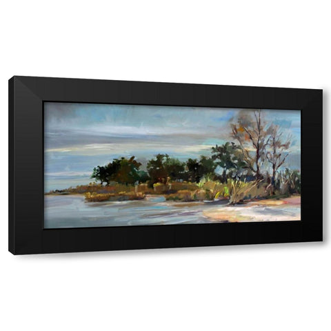 Winter Beach Black Modern Wood Framed Art Print by Hallock, Carol