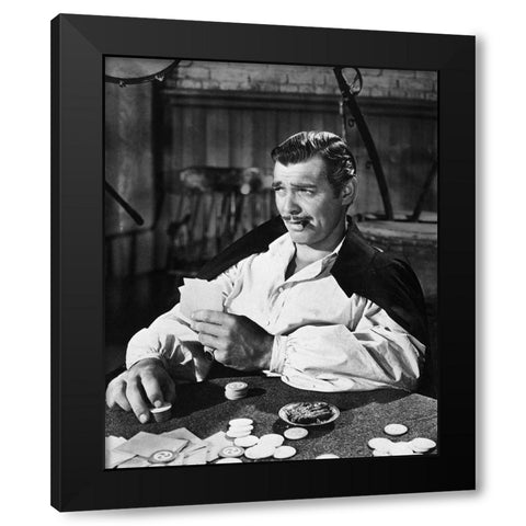 Clark Gable 1939 Gone with the Wind Black Modern Wood Framed Art Print by Unknown