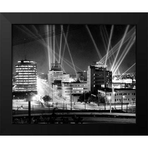 Hollywood Premiere of the Cinerama Dome 1963 Black Modern Wood Framed Art Print by Unknown
