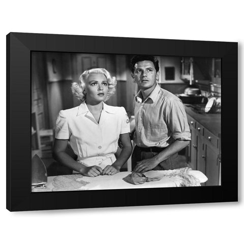 Lana Turner 1946 The Postman Always Rings Twice B Black Modern Wood Framed Art Print by Unknown