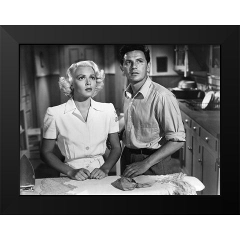 Lana Turner 1946 The Postman Always Rings Twice B Black Modern Wood Framed Art Print by Unknown
