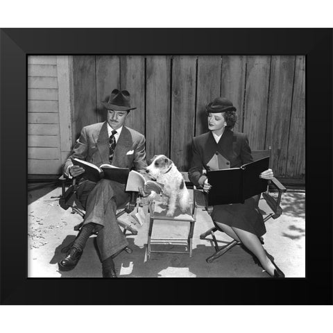 The Thin Man William Powell, Myrna Loy and Asta Black Modern Wood Framed Art Print by Unknown