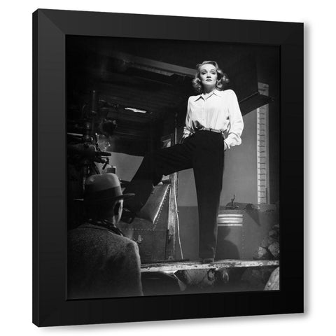 Marlene Dietrich 1940 Black Modern Wood Framed Art Print with Double Matting by Unknown