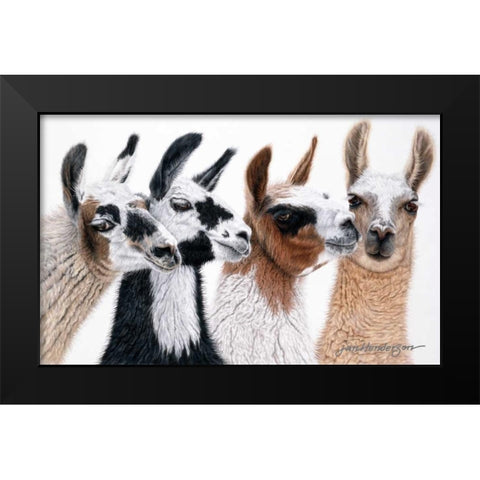 Peruvian Visitors Black Modern Wood Framed Art Print by Henderson, Jan