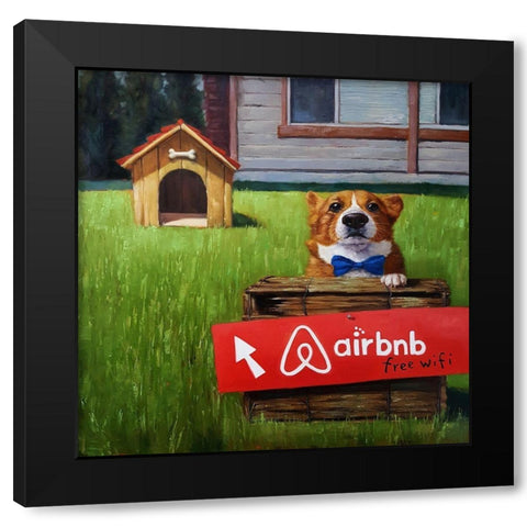 K9 BNB Black Modern Wood Framed Art Print with Double Matting by Heffernan, Lucia