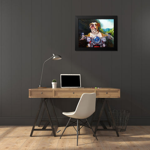 Born To Be Wild Black Modern Wood Framed Art Print by Heffernan, Lucia