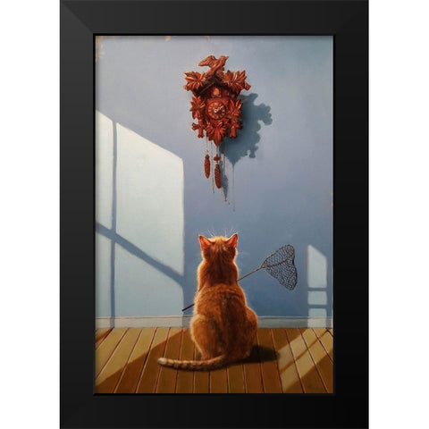 A Timely Lunch Black Modern Wood Framed Art Print by Heffernan, Lucia