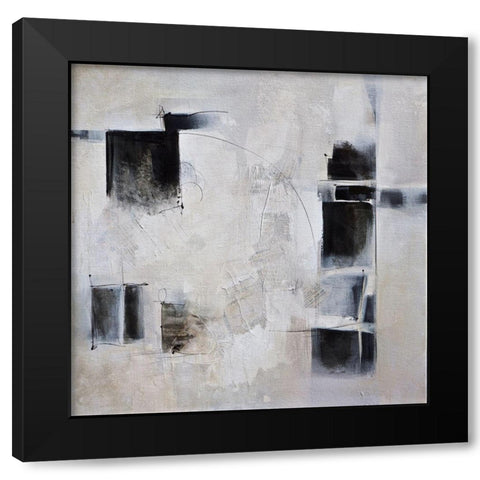 Black and White and In Between Black Modern Wood Framed Art Print with Double Matting by Hale, Karen