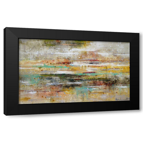 Oasis Reflection Black Modern Wood Framed Art Print with Double Matting by Herckenrath, Ingeborg