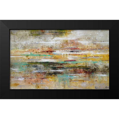 Oasis Reflection Black Modern Wood Framed Art Print by Herckenrath, Ingeborg