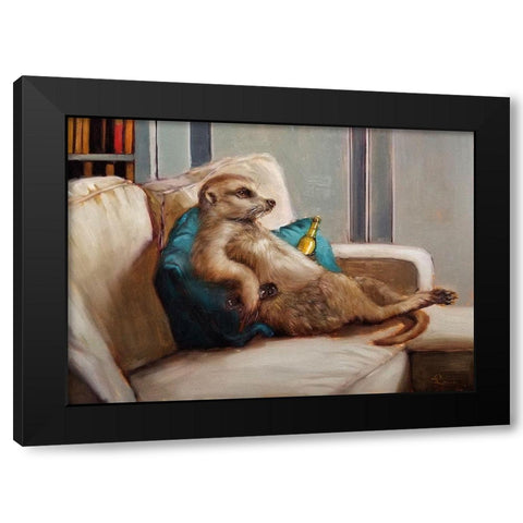 Couch Potato Black Modern Wood Framed Art Print by Heffernan, Lucia
