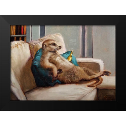 Couch Potato Black Modern Wood Framed Art Print by Heffernan, Lucia