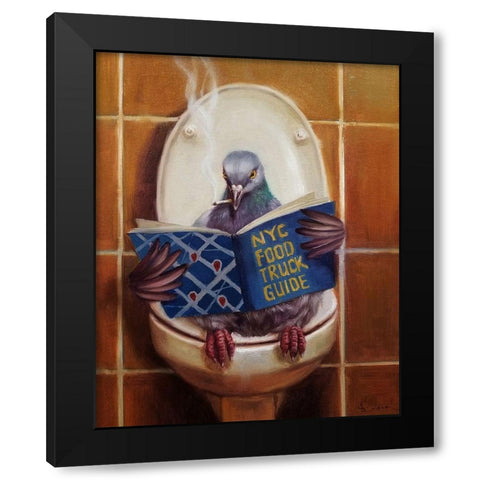 Stool Pigeon Black Modern Wood Framed Art Print by Heffernan, Lucia