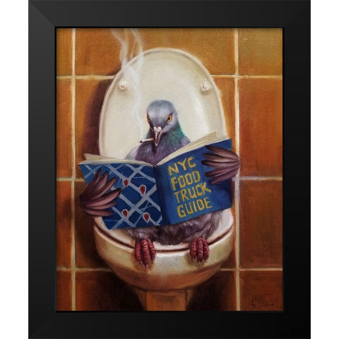 Stool Pigeon Black Modern Wood Framed Art Print by Heffernan, Lucia