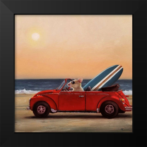 Beach Bound Black Modern Wood Framed Art Print by Heffernan, Lucia