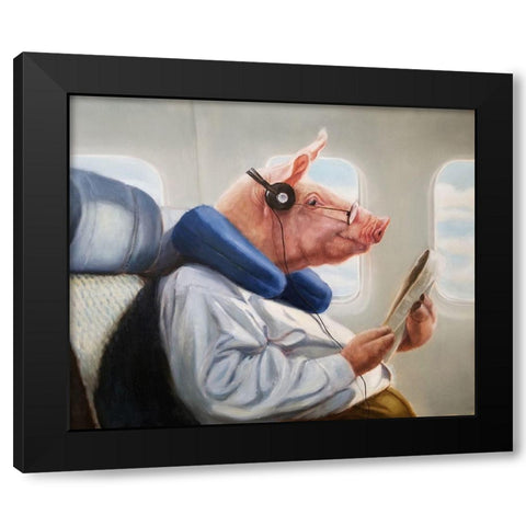 When Pigs Fly No. 2 Black Modern Wood Framed Art Print with Double Matting by Heffernan, Lucia