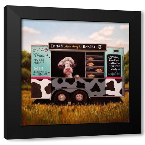 Cowpies Black Modern Wood Framed Art Print by Heffernan, Lucia