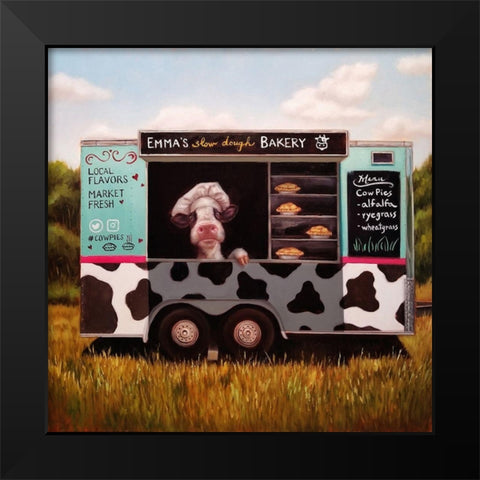 Cowpies Black Modern Wood Framed Art Print by Heffernan, Lucia
