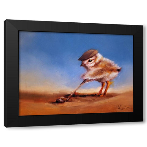 Birdie Shot Black Modern Wood Framed Art Print by Heffernan, Lucia