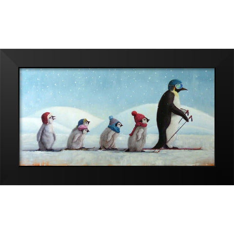 Ski School Black Modern Wood Framed Art Print by Heffernan, Lucia