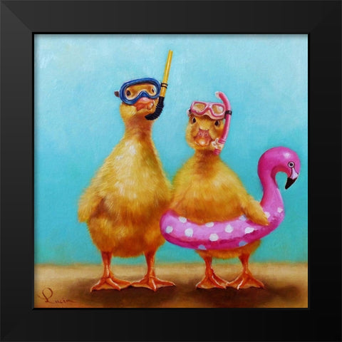 Pool Party Black Modern Wood Framed Art Print by Heffernan, Lucia