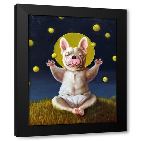 Puppy Dreams Black Modern Wood Framed Art Print by Heffernan, Lucia