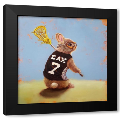Lax Bunny Black Modern Wood Framed Art Print by Heffernan, Lucia