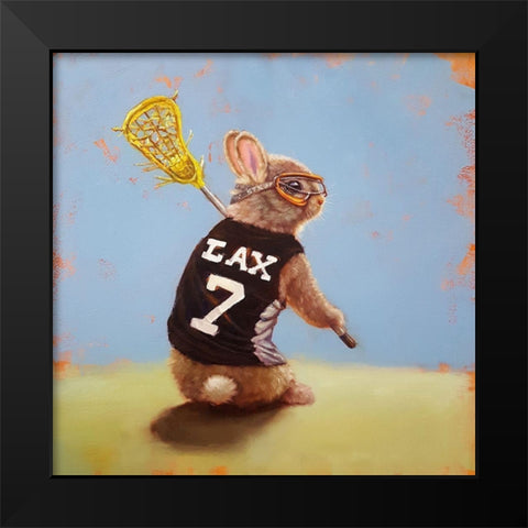 Lax Bunny Black Modern Wood Framed Art Print by Heffernan, Lucia