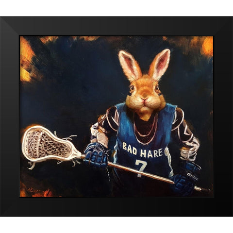 Game Face No. 2 Black Modern Wood Framed Art Print by Heffernan, Lucia