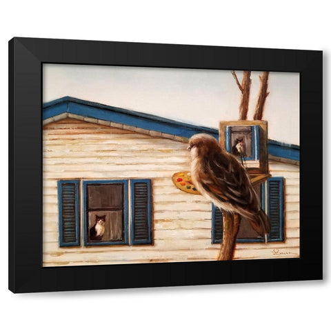 Portrait Of An Enemy Black Modern Wood Framed Art Print by Heffernan, Lucia