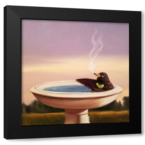 Executive Soak Black Modern Wood Framed Art Print with Double Matting by Heffernan, Lucia
