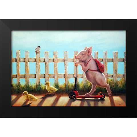 Summer Stroll Black Modern Wood Framed Art Print by Heffernan, Lucia
