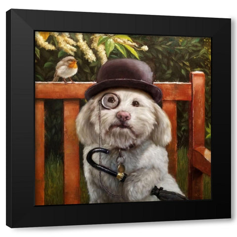 Alfie Black Modern Wood Framed Art Print with Double Matting by Heffernan, Lucia