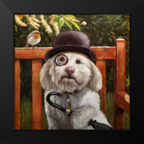 Alfie Black Modern Wood Framed Art Print by Heffernan, Lucia