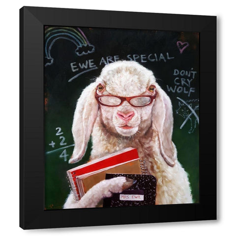 Back To School Black Modern Wood Framed Art Print with Double Matting by Heffernan, Lucia