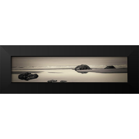 Beach Rocks No. 4 Black Modern Wood Framed Art Print by Horsfall, Gary
