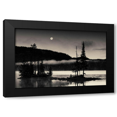 Full Moon At Waldo Black Modern Wood Framed Art Print with Double Matting by Horsfall, Gary