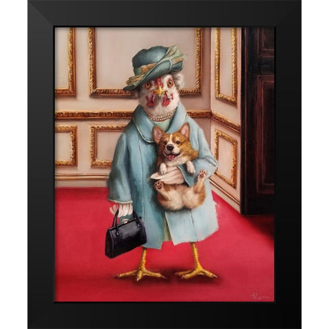Her Majesty Black Modern Wood Framed Art Print by Heffernan, Lucia