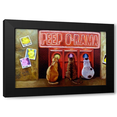 Peepshow Black Modern Wood Framed Art Print with Double Matting by Heffernan, Lucia