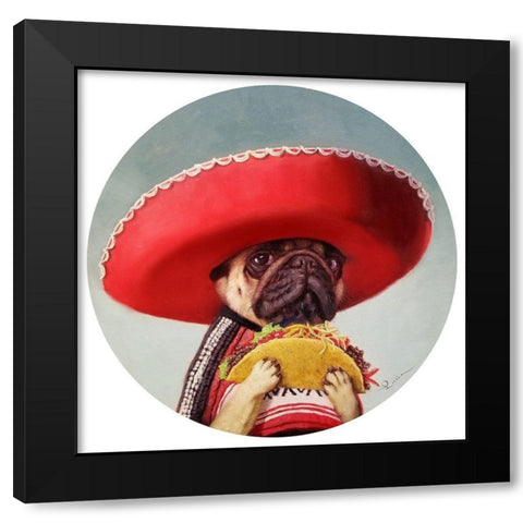Mi Taco Mi Amigo Black Modern Wood Framed Art Print by Heffernan, Lucia